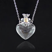 1PC Clear Heart Bottle Essential Oil Pendant Necklace