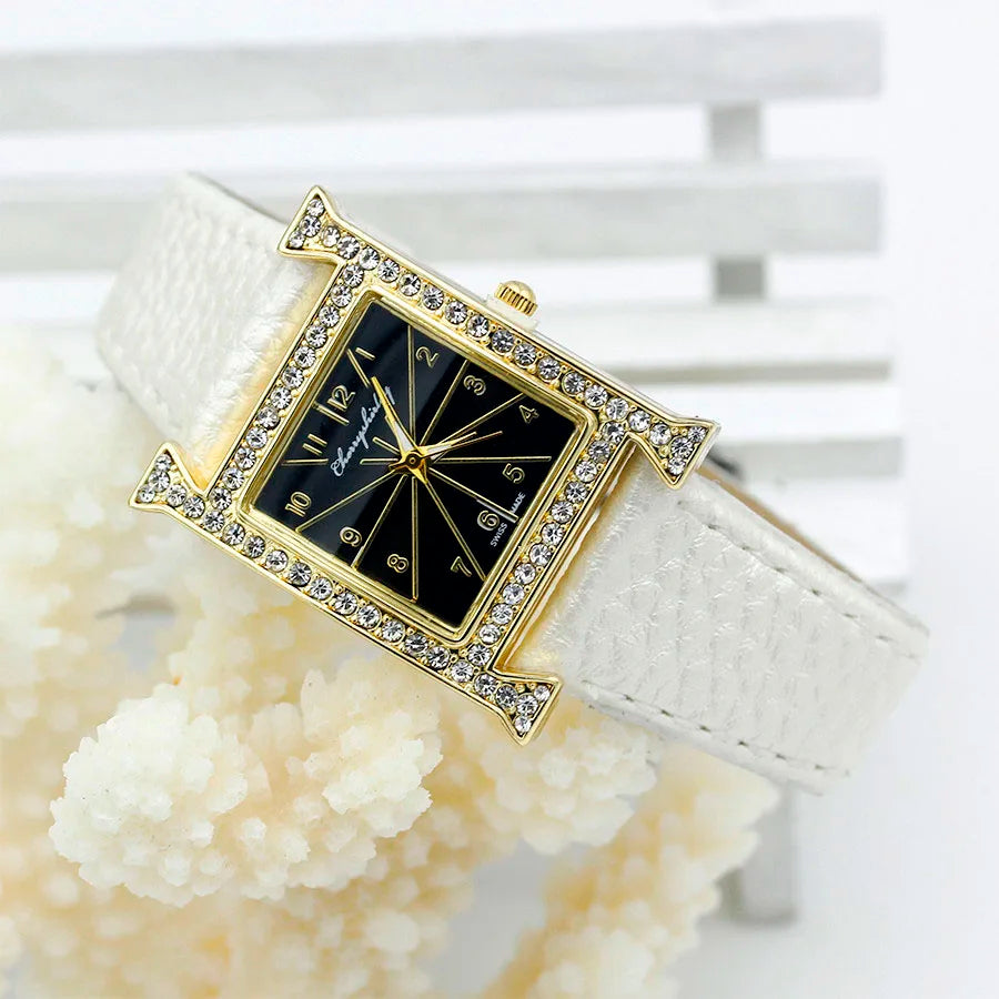 Black Square Shaped WristWatch