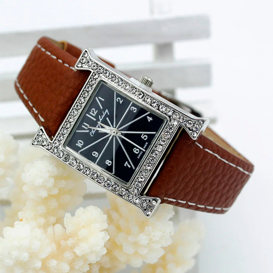 Black Square Shaped WristWatch