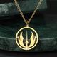 Stainless Steel Jedi Order Symbol Pendant Necklace