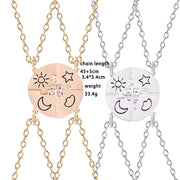 3/4 Pcs Star Moon Chain Best Friend Pendant Necklace
