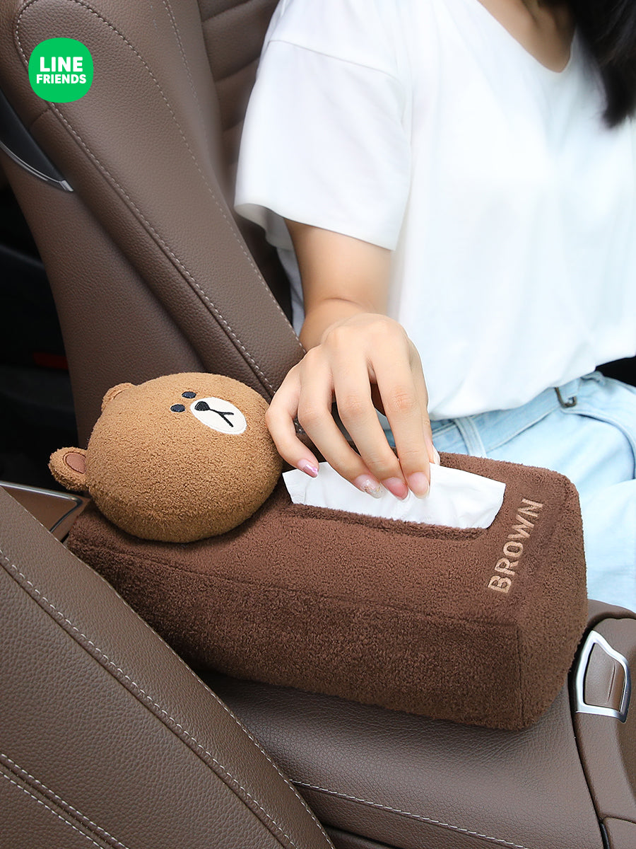 Cartoon Creative Cute Car Tissue Box Hanging Car Interior Car Special Paper Extraction Box Automobile Armrest Box Cover Car Tissue Box