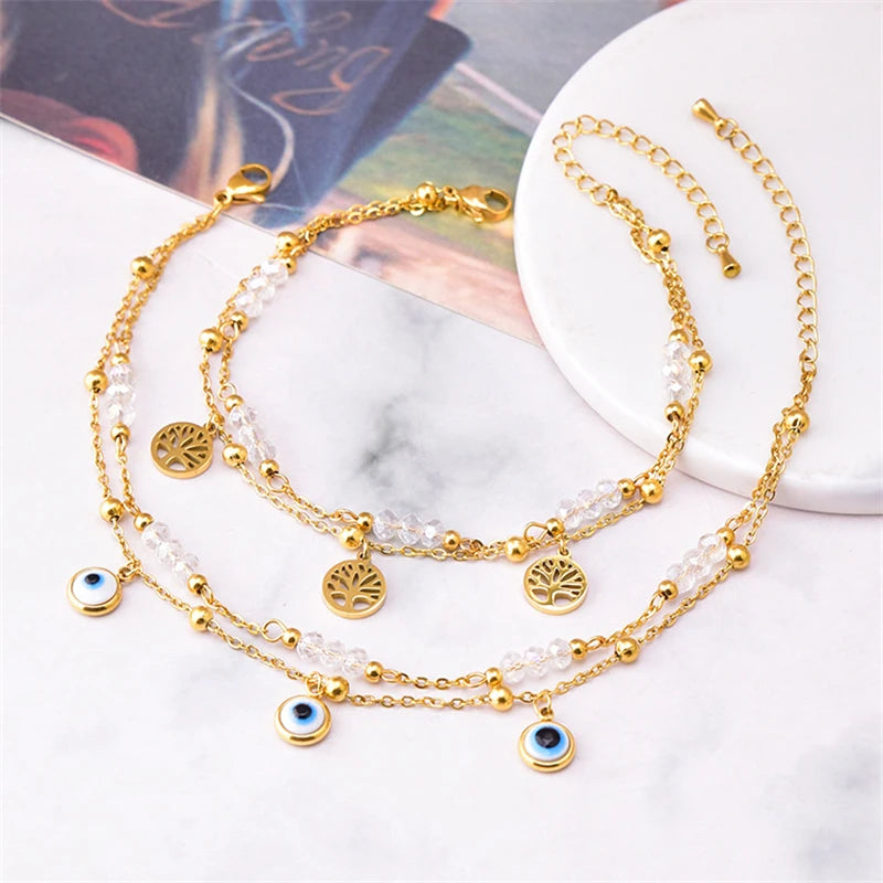 2-Layer Beading Crystal Fine Jewelry| Pktjewelrygiftshop