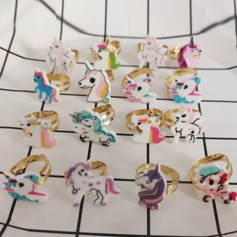 10pcs Children Cute Unicorn Horse Rings| pktjewelrygiftshop