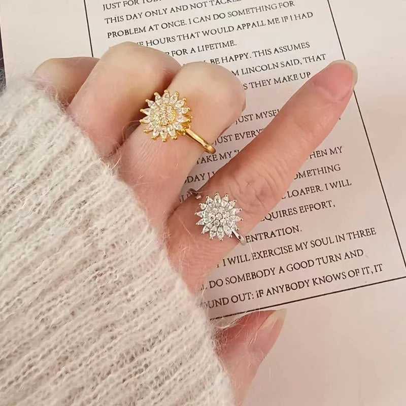 Fashion Crystal Sunflower Ring for Women| Pktjewelrygiftshop