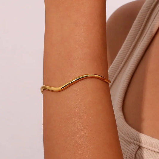 Wave Shape Cuff Bracelet | pktjewelrygiftshop