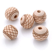 10Pcs Natural Carved Wooden Beads| Pktjewelrygiftshop