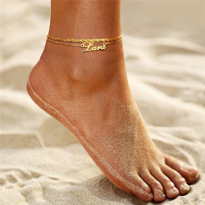 Customized Personalized Name Anklets for Women| Pktjewelrygiftshop