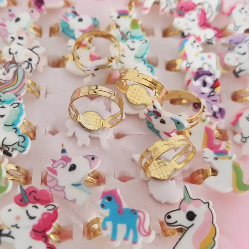 10pcs Children Cute Unicorn Horse Rings| pktjewelrygiftshop