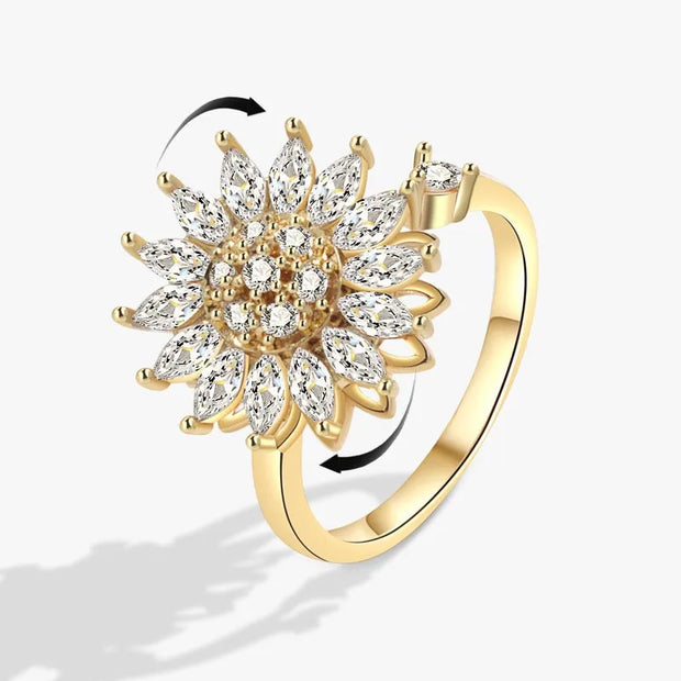 Fashion Crystal Sunflower Ring for Women| Pktjewelrygiftshop
