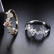 Cute Design Inlaid Red Zircon Bat Ring| Pktjewelrygiftshop