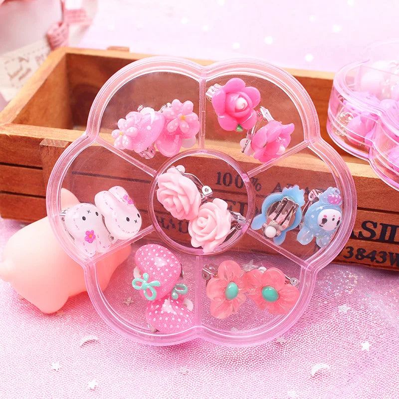 7 Pairs Cute Children's Clip-on Earrings