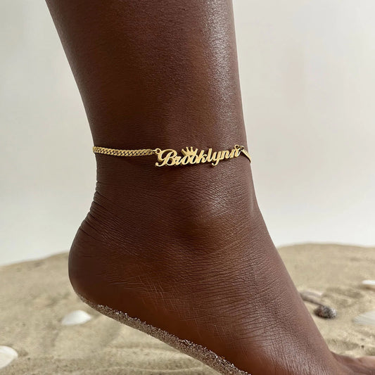 Customized Personalized Name Anklets for Women| Pktjewelrygiftshop