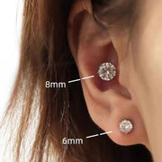 1-10 Pairs Crystal Magnetic Ear Studs for Men Women