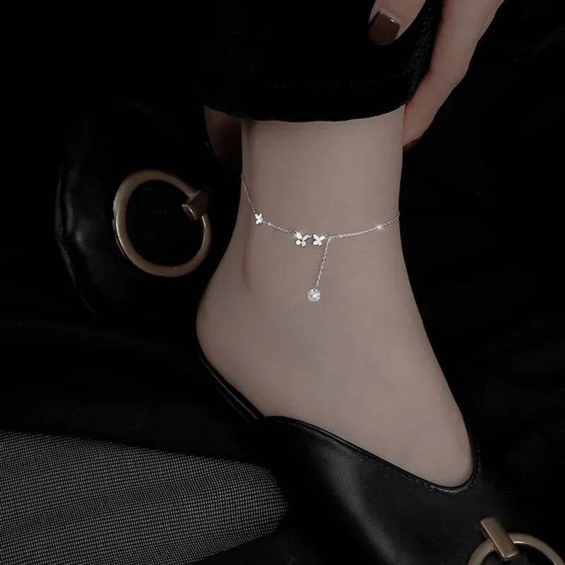 Silver Color Butterfly Anklet for Women| Pktjewelrygiftshop