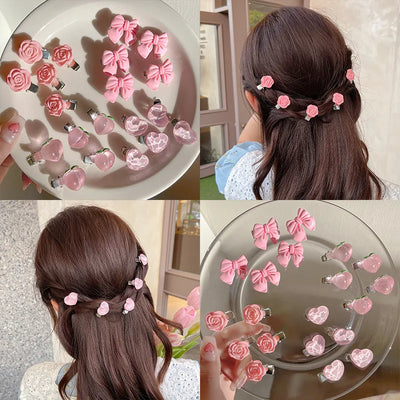 Mini Fashion Rose Bowknot Peach Hair Pin| Pktjewelrygiftshop