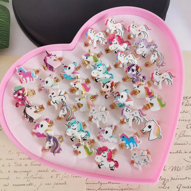 10pcs Children Cute Unicorn Horse Rings| pktjewelrygiftshop