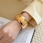 Punk Fashion Large Size Metal Wide Open Bangles for Women