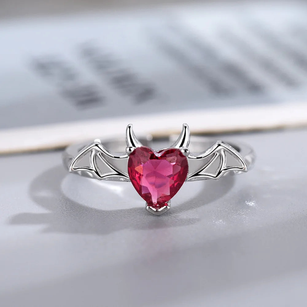 Draculaura Bat Heart Rings | Pktjewelrygiftshop