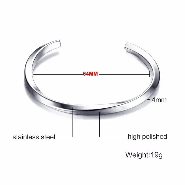 2024 Simple Twisted Stainless Steel Open Bangles