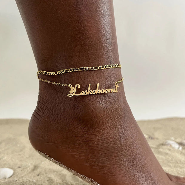 Customized Personalized Name Anklets for Women| Pktjewelrygiftshop