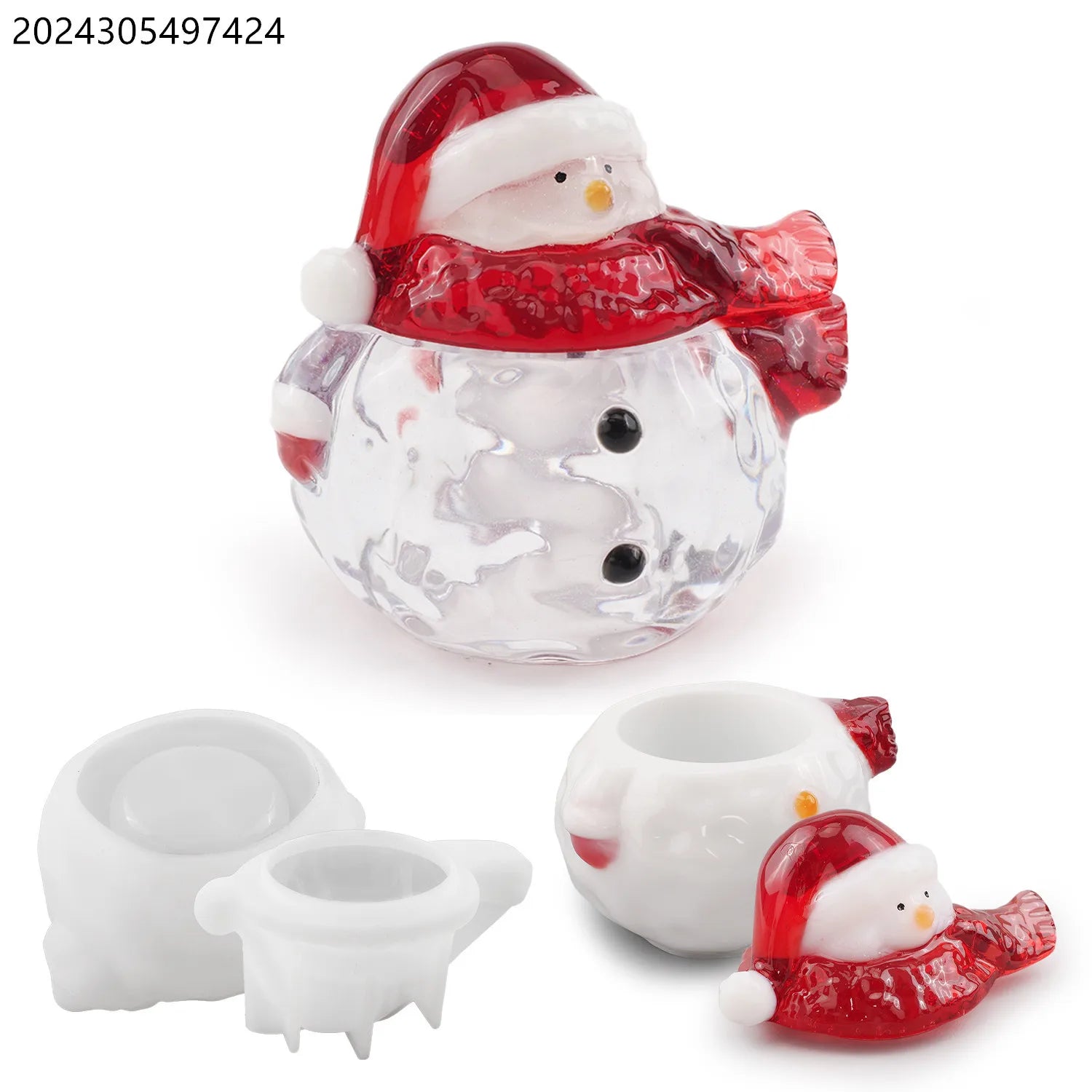 DIY Resin Christmas Snowman Jar Mold with Lid