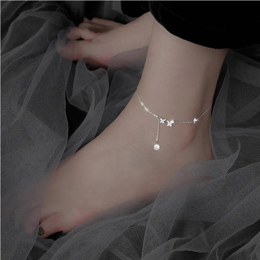 Silver Color Butterfly Anklet for Women| Pktjewelrygiftshop