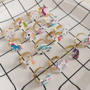 10pcs Children Cute Unicorn Horse Rings| pktjewelrygiftshop
