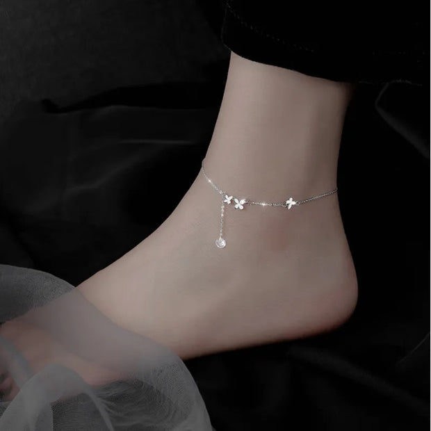 Silver Color Butterfly Anklet for Women| Pktjewelrygiftshop