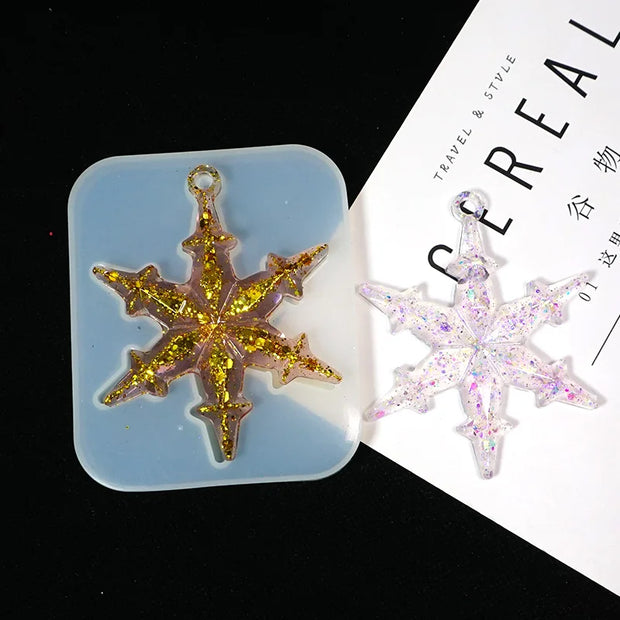 Christmas Hollow Snowflake Ornament Silicone Mold