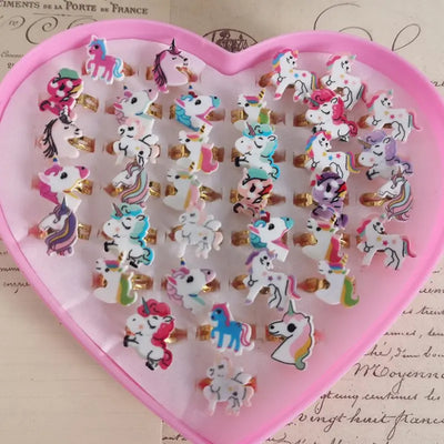 10pcs Children Cute Unicorn Horse Rings| pktjewelrygiftshop