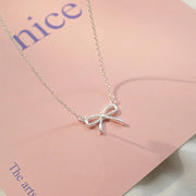 LIVVY Delicate Silver Bowknot Pendant Necklaces