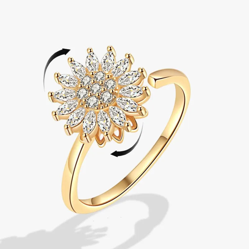 Fashion Crystal Sunflower Ring for Women| Pktjewelrygiftshop