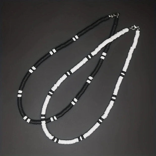Trendy European Bohemia White Black Soft Polymer Beads