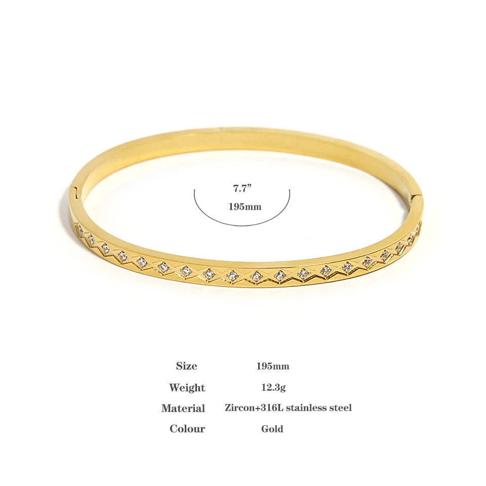 Greatera Trendy Gold Plated Stainless Steel Bangles