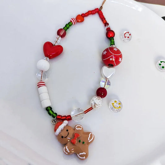 Gingerbread Man Mobile Phone Charm Strap Chain Lanyard