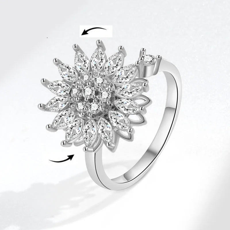 Fashion Crystal Sunflower Ring for Women| Pktjewelrygiftshop