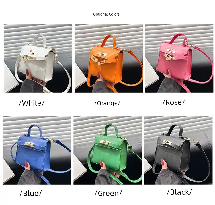 Women's Bag New Trendy Stylish Good Texture Western Style Shoulder Crossbody Satchel Mini Bag Fancy Easiest for Match Kelly Bag