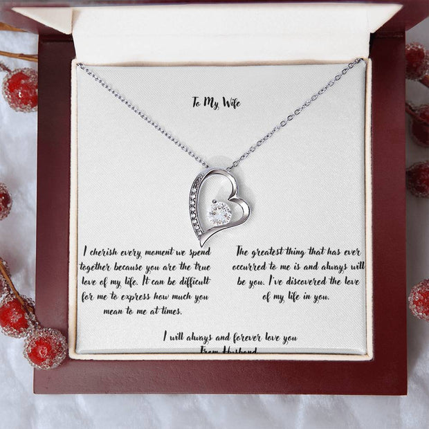 Forever Love Necklace With On Demand Message Card - To My Lovely Wife