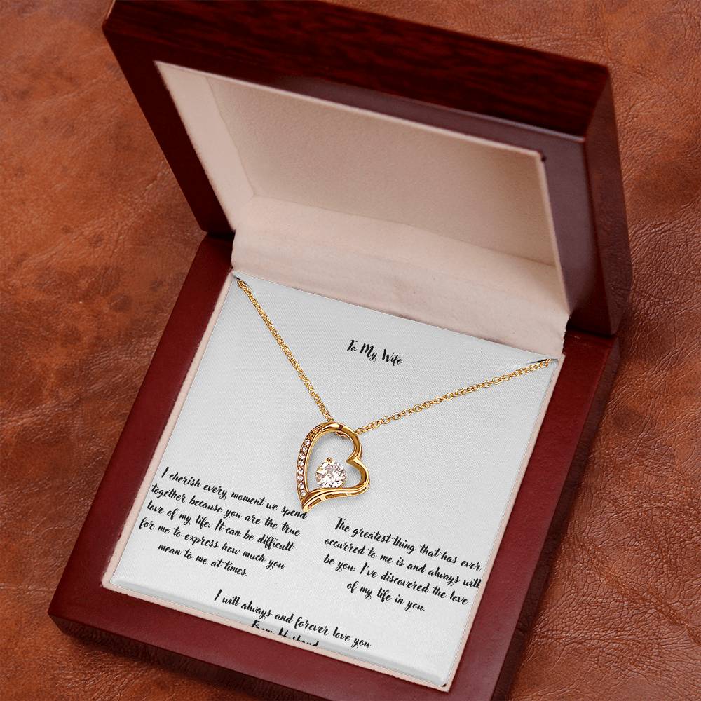 Forever Love Necklace With On Demand Message Card - To My Lovely Wife