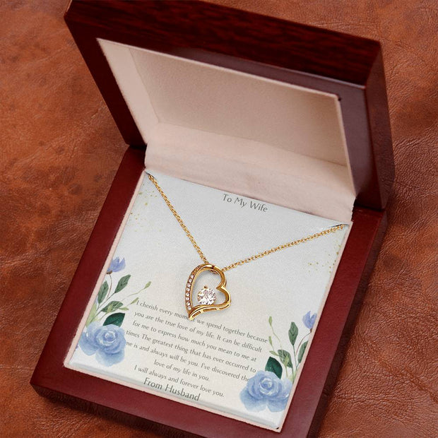 Forever Love Necklace With On Demand Message Card - To My Beautiful Wife