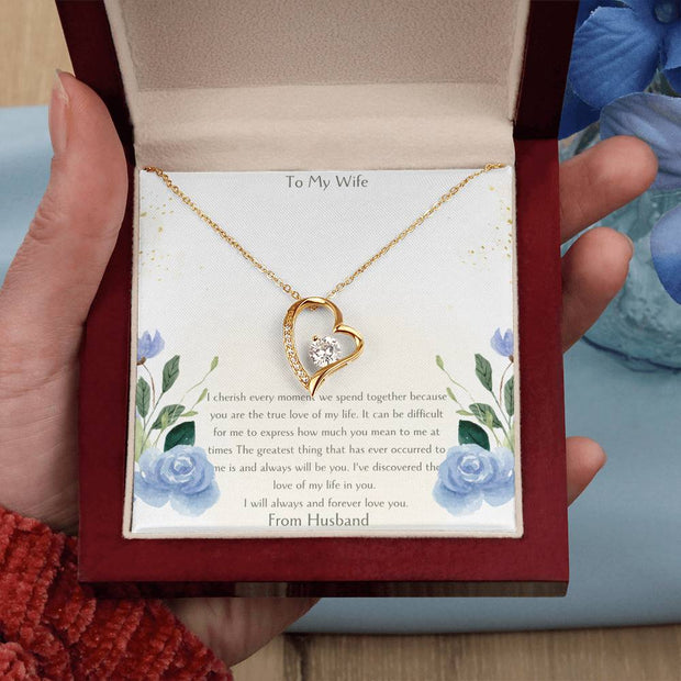 Forever Love Necklace With On Demand Message Card - To My Beautiful Wife