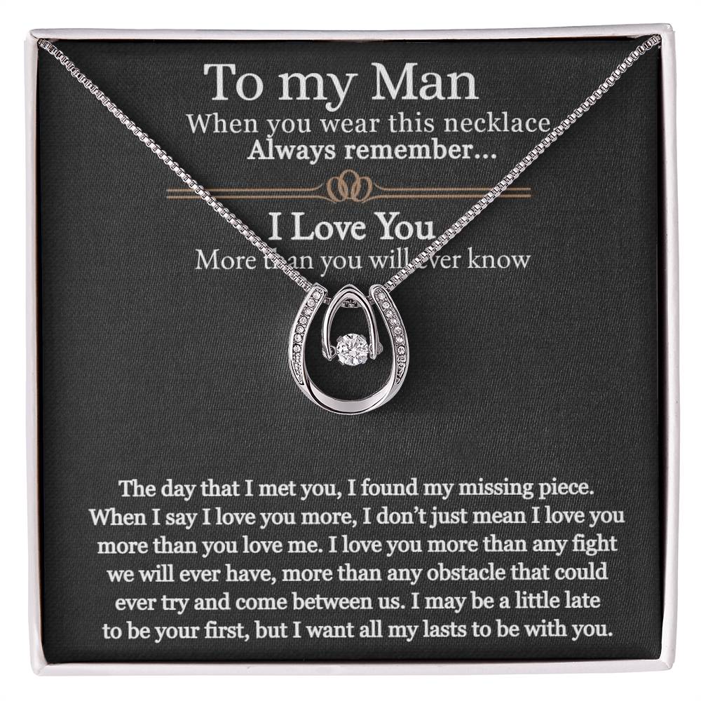 Lucky In Love Necklace To My Man And Husband