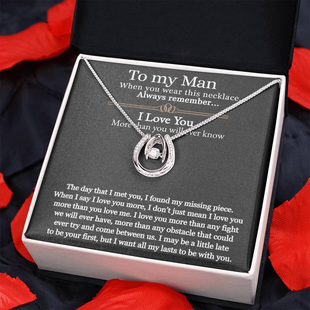 Lucky In Love Necklace To My Man And Husband