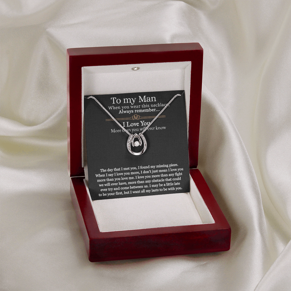 Lucky In Love Necklace To My Man And Husband