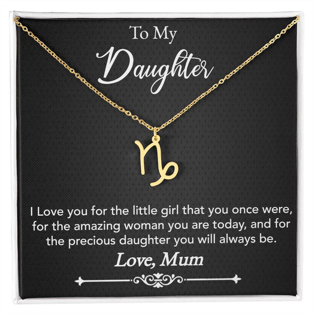 Zodiac Symbol Necklace From Mom To Daughter