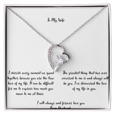 Forever Love Necklace With On Demand Message Card - To My Lovely Wife