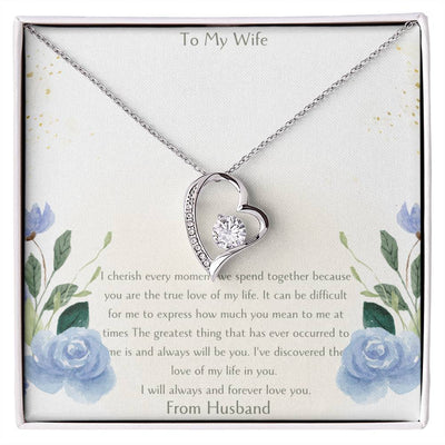 Forever Love Necklace With On Demand Message Card - To My Beautiful Wife