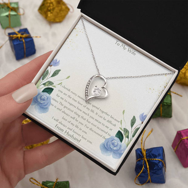 Forever Love Necklace With On Demand Message Card - To My Beautiful Wife