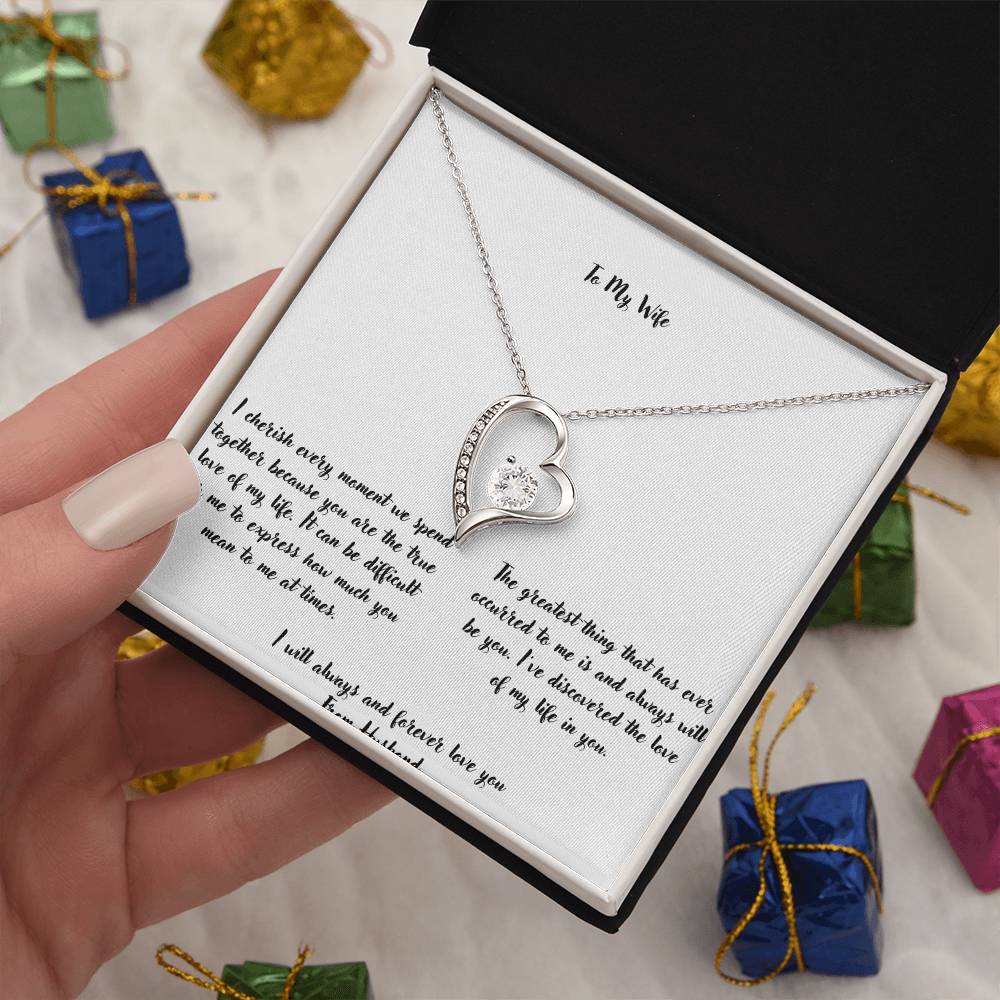 Forever Love Necklace With On Demand Message Card - To My Lovely Wife